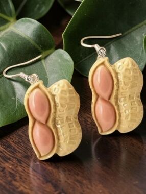Cute Peanut Resin Dangle Earrings